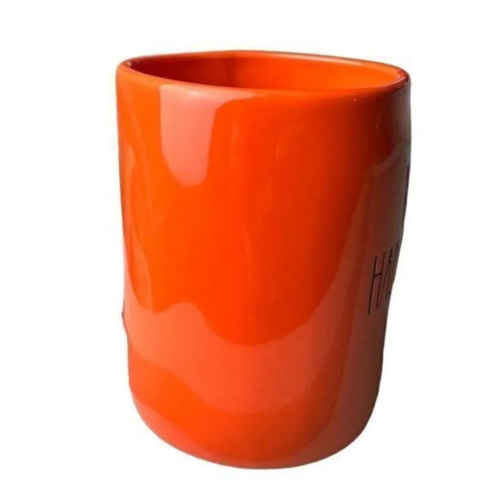 NWT 2/$20 Rae Dunn Happy‎ Halloween Mug Orange Ceramic Artisan Farmhouse